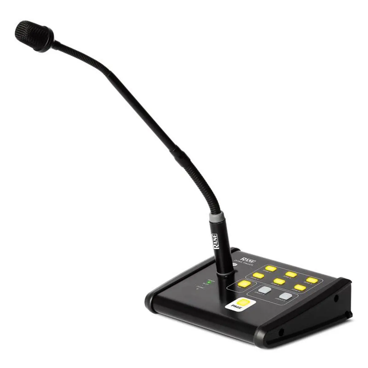 Rane Commercial Zone Tabletop Paging Station - Portable Durable Audio Equipment with Super-Cardioid Integrated Mic, Reliable Connection Capability, Built-In Lights