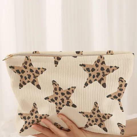 Leopard Print Makeup Bag, Cartoon Style, Cute Lightweight Multi-Functional Fashion Casual Portable Cosmetic Pouch, Travel Organizer, Travel Cosmetic Bags, Makeup Storage Bag, Cosmetics Organizer, Zipper