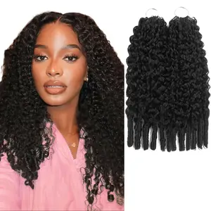 Burmese Curly Crochet Hair Extensions, Human Hair with Invisible Miracle Knots, Knotless Pre-Separated Strands, Lightweight and Reusable, 50 Strands 60g, Natural Black, Burmese Curly Miracle Knots