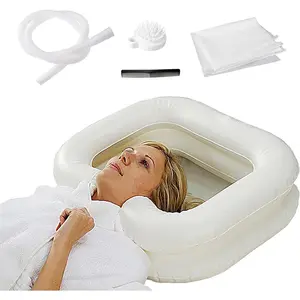 Inflatable Shampoo Shampoo Bowl Hair Shampoo Bowl Hair for Bedridden Disabled,Injured, Hair Wash Tub for Dreadlocks and at Home Sink (White)