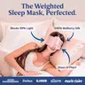 Blissy Weighted Silk Sleep Mask – 100% Mulberry Silk – Calming, Age-Defying & Total Blackout Sleep