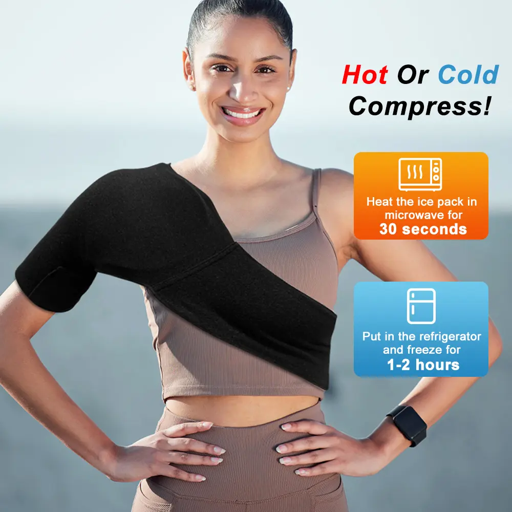 Ice Shoulder Pads Gel Cooling Reusable Exercise Recovery for Men Women Sports Arm Sleeve Breathable Non-Slip Fitness Yoga