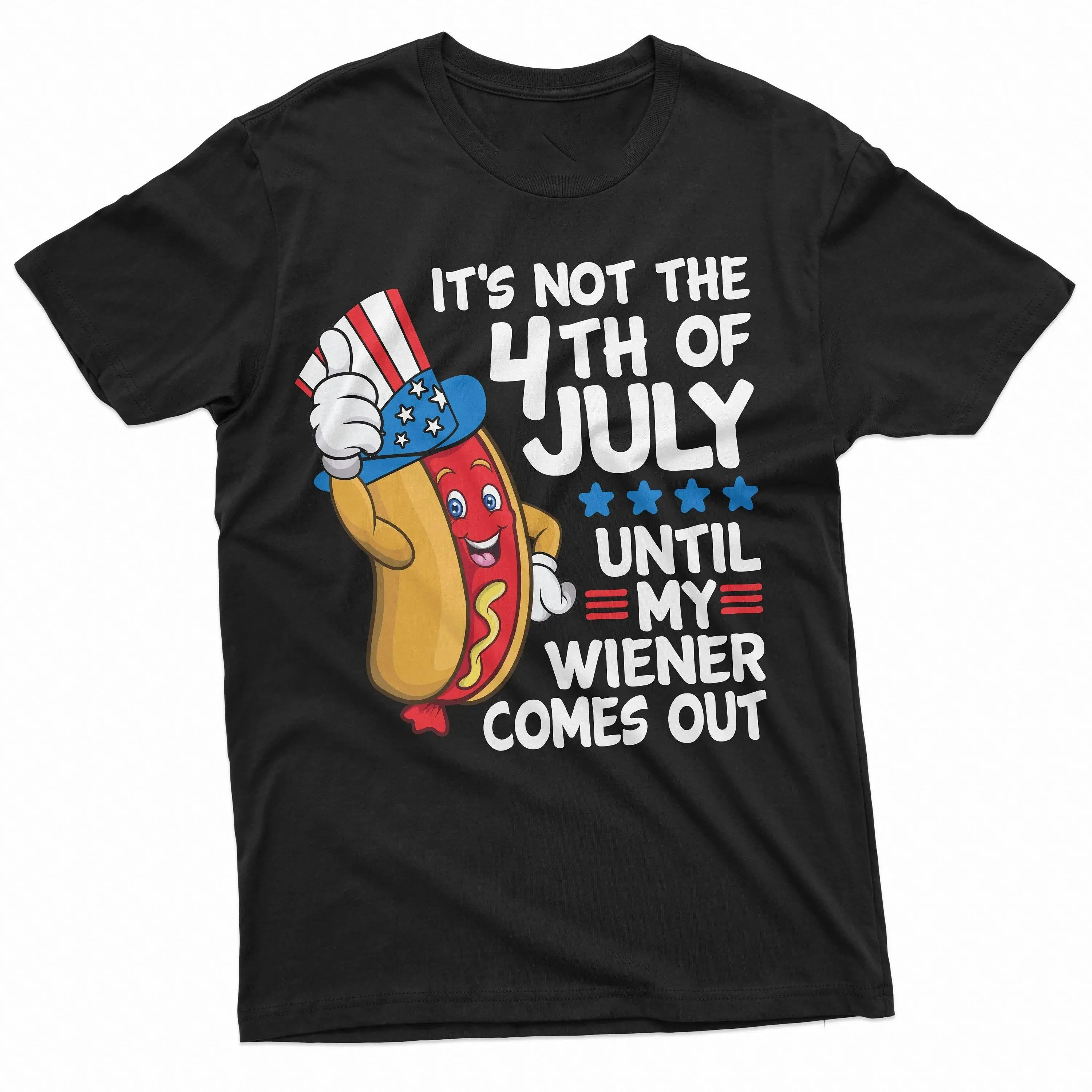 Men's Casual Round Neck Short-Sleeve Graphic Menswear Tee - 4th of July Funny Wiener Dog BBQ Grilling Humor Party Gift Shirt (Sports & Outdoor Top), Shortsleeve