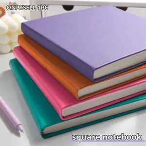 Horizontal leather diary, thickened 224 pages, square 7.48 inches x 7.48 inches -100g/square meter thick paper, soft shell diary, suitable for work, study, and note taking.