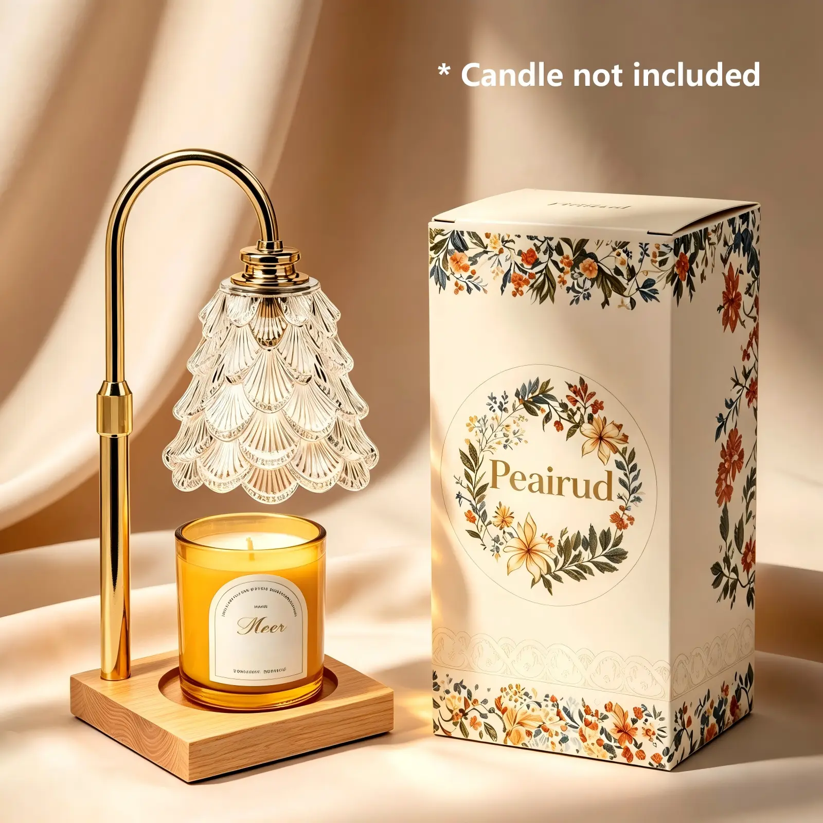 Peairud Dimmable Timer Candle Warmer Lamp - Black Adjustable Jar Wax Melter, Modern Lamp for Warm Ambiance, Birthday Gift Ideas for Women, Home Decor Housewarming Gift