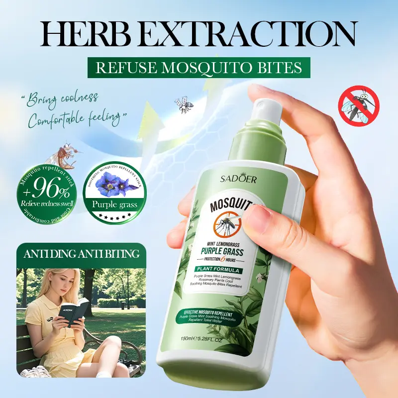 Mint Soothing Mosquito Repellent Spray Summer Cooling Anti Itch Liquid Outdoor Mosquito Repellent