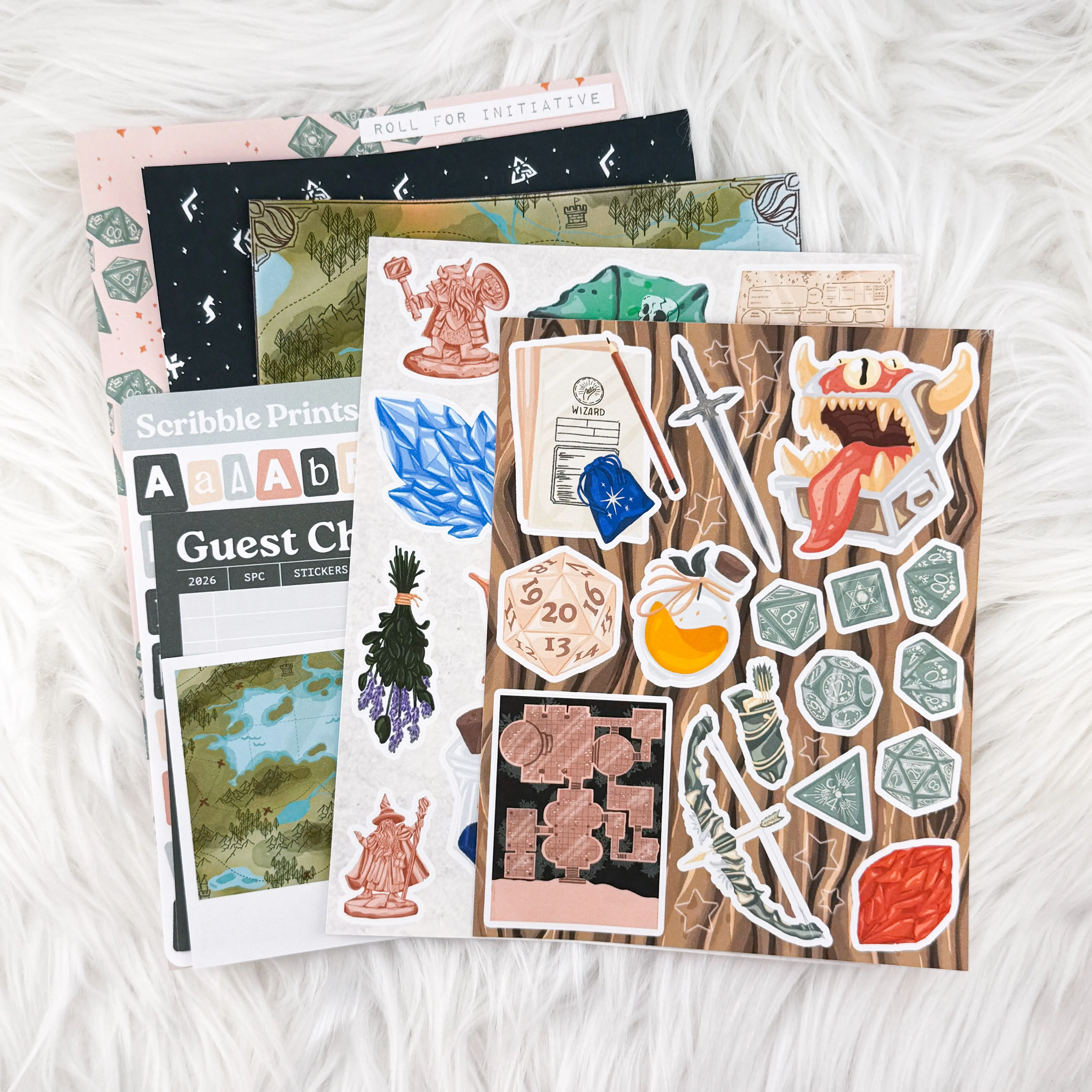 Roll For Initiative Junk Journal Sticker Kit