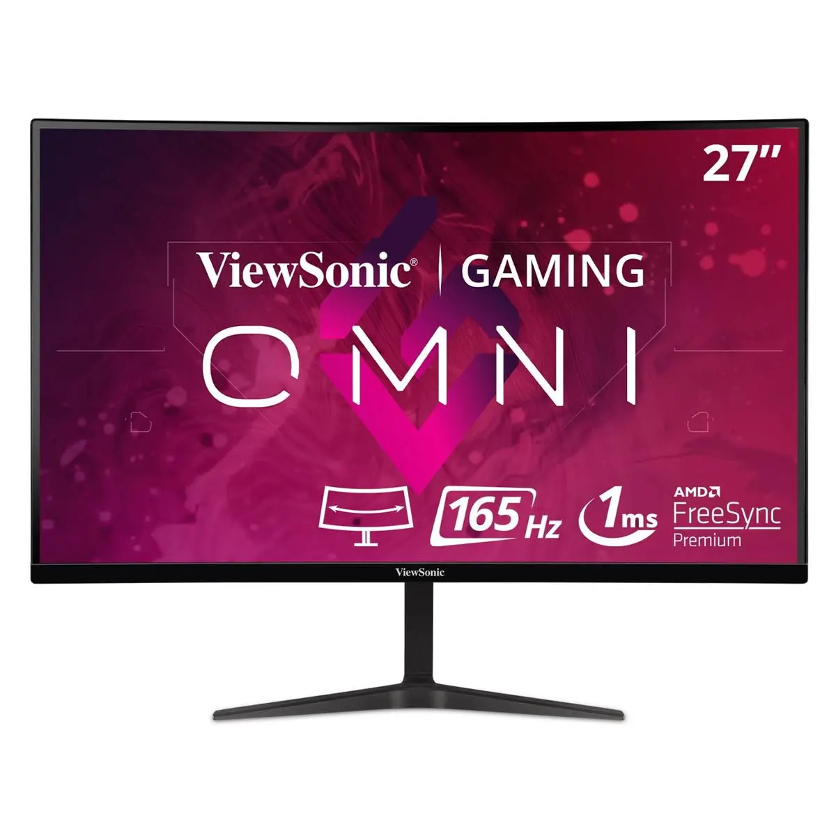 ViewSonic 27-in Curved LCD Computer Monitor - WQHD 2560x1440 Resolution, 165 Hz Refresh Rate, Adaptive Sync, Game Ready Display Screen for PC Gaming & Work Setups, Desktop/Laptop Component Monitors