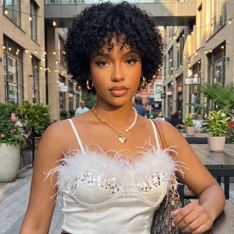 Glueless Curly Wig Wear And Go Curly Wig Vietnamese Human Hair for Women Strong And Fluffy Natural Look High Density 70s 80s Style Daily Wear ONETIDE Hair
