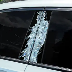 2 Crystal Gothic Knight Car Stickers - Red Eye Design, Durable PVC Material, Self-Adhesive Waterproof and Scratch Resistant, Customizable Size, Suitable for Cars, Trucks, SUVs - Exotic Aesthetic Style, Visible at Night, High Quality Vinyl Material