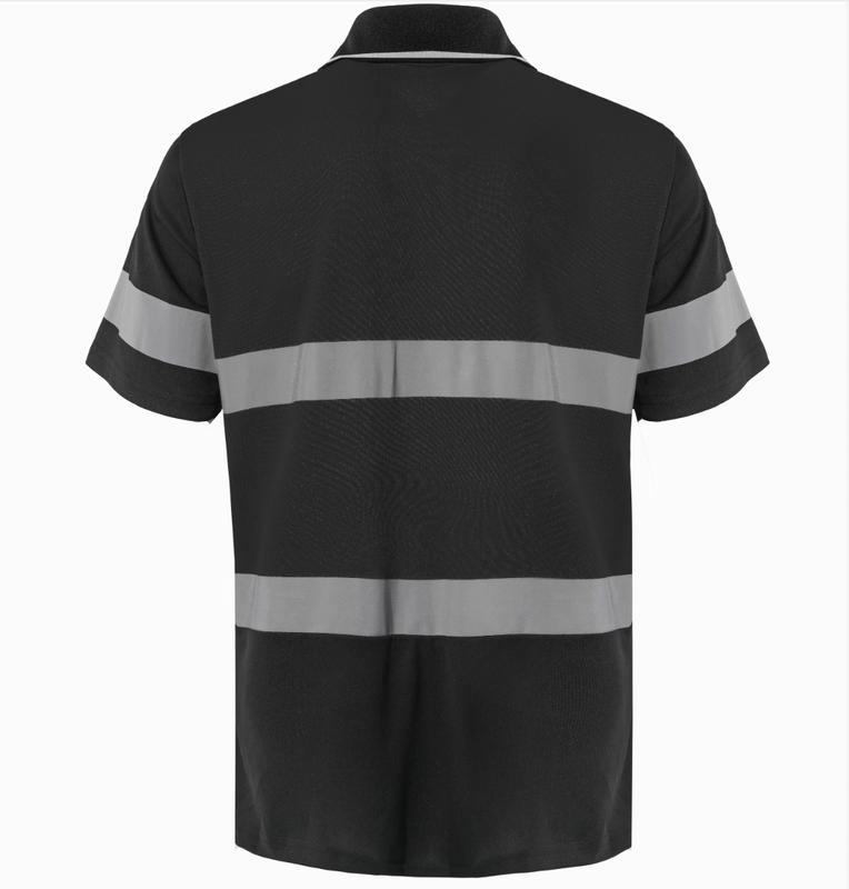 Men's Safety Polo Shirt with reflective tape, ANSI Class 2 standard