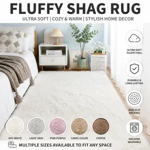 Carpet Bedroom Silk Hair Full Spread Bedside Rug, Fluffy Long Hair Living Room Coffee Table Mat, Cozy Home Decor Accessory