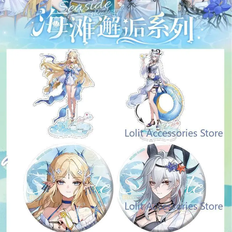 Wuthering Waves Cartethyia Zani Acrylic Stand Model Desk Display Standing Exhibit Pin Brooch Clothes Badge Clothes Button Gift
