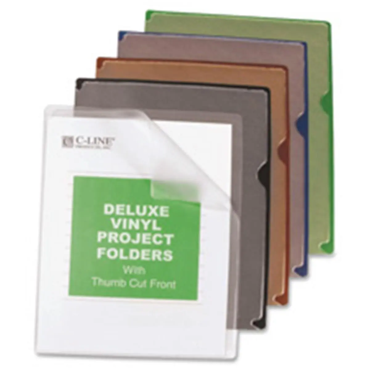 212 MAIN C-Line CLI Heavyweight Vinyl File Storage Folders, Assorted Colored Backs, Embossed Finish, 8.5 in. x 11 in., 35-BX-AST, Document Folder Organizer for Office Filing & Assorted Colored Accessories, File Storage Folder