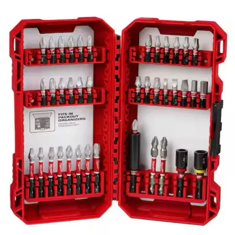 Milwaukee SHOCKWAVE Impact Duty Alloy Steel Screwdriver Drill Bit Set, 40-Piece with Storage Case for Automotive & Motorcycle Use, 40 Pieces