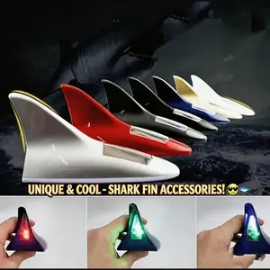 LED Shark Fin Roof Light, Glow Antenna for SUV Sedan Truck, Waterproof Car Roof Decor, Easy No-Drill Install, Blue/Red/White LED, Universal Fit Auto Exterior Accessory, Instant Aesthetic Upgrade