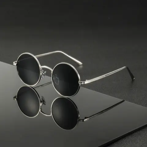 Men's Classic Vintage Round Full Frame Glasses, Lightweight Zinc Alloy Metal Frame, Durable PC Lens, Fashionable Daily Wear Eyewear, Trending Glasses, Classic Shades, Stylish Glasses, Casual Stylish Glasses