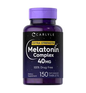 Carlyle Melatonin 40mg Complex | 150 Fast Dissolve Tablets | Extra Strength Support | with Ashwagandha and Chamomile | Vegetarian, Non-GMO, Gluten Free Supplement