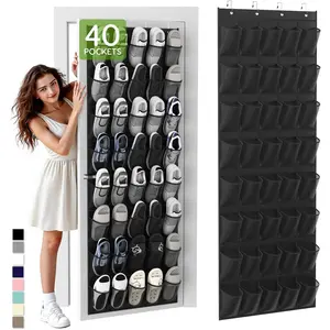 40 Pocket Over the Door Shoe Rack – Large Breathable Mesh Hanging Shoe Organizer – Space Saving Storage for Entryway, Bedroom & Closet