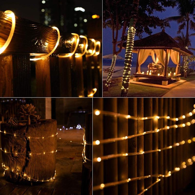 GO VIRAL!  39FT Solar Rope Lights - NO WIRES, NO BILLS!  Waterproof,8 Modes for Patio, Garden, Fence. Perfect for Parties!