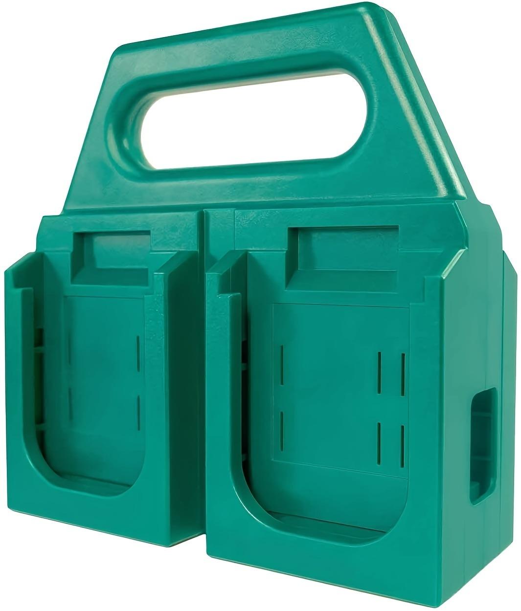 4-Slot Portable Battery Holder Compatible with Makita 18V, Compact Tool Organizer for Jobsite, Garage & Tool Bag Storage