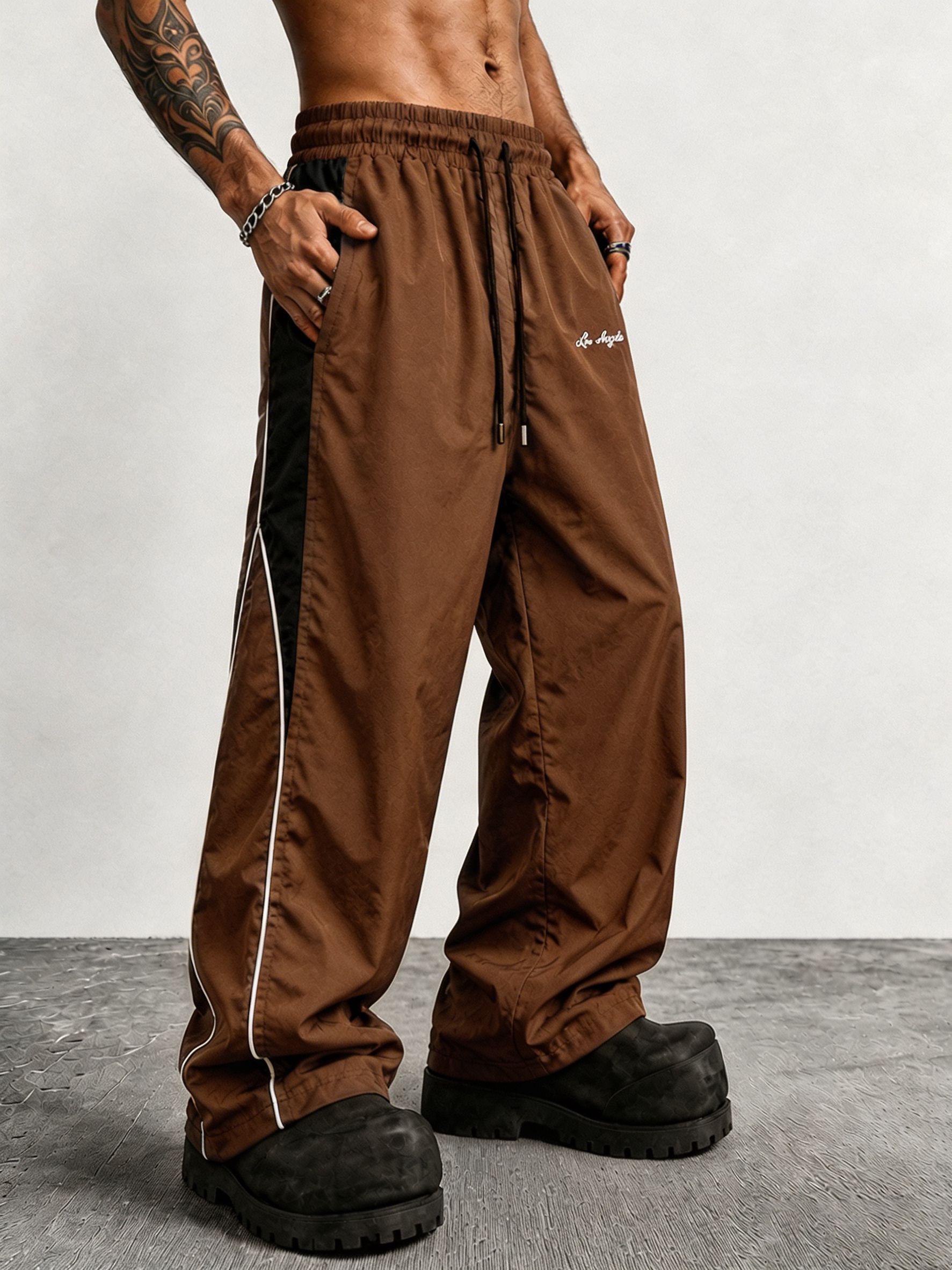 Men's colorblock pants detail