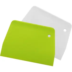 Dough Spatulas & Bench Scraper,Multipurpose Kitchen Tool with Hanging Hole for Any Mixing Bowl,Set of 2 count - White,Green - Hard Plastic