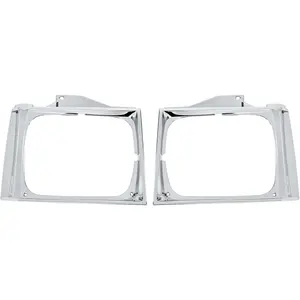 HECASA Headlight Bezel Compatible with 1982-1990 Chevrolet Chevy S10 Base Blazer GMC S15 EL Jimmy Headlamp Housing Bezel Trim Pair Right & Left 2Pcs Replacement for 15653682 15653681 Silvery