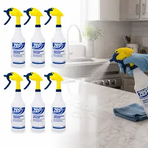 ZEP 32 oz. Professional Spray Bottle, Spray Bottle for Mixing, Saves Concentrates, Graduated Markings, Multi-Purpose Sprayer, Long-Range Spray, Durable Chemical Bottle, Pro-Grade Sprayer, Reduced Hand Fatigue, Home and Shop Use.