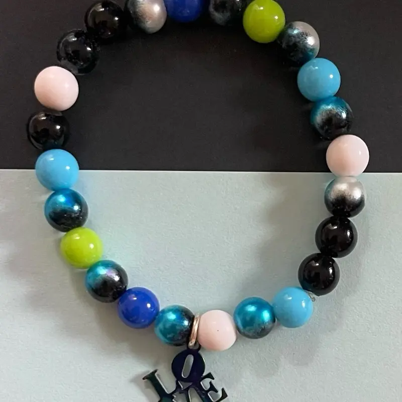 (XS) Love Charm Warrior Bracelet with Colorful Beads and Charm