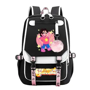 Steven Universe Trendy Youth Backpack for Boys & Girls, Large Capacity Anime Aesthetic Laptop Backpack for Teens, Breathable Adjustable Straps, Aesthetic Must-Have Gift | 11.4''×18.1''
