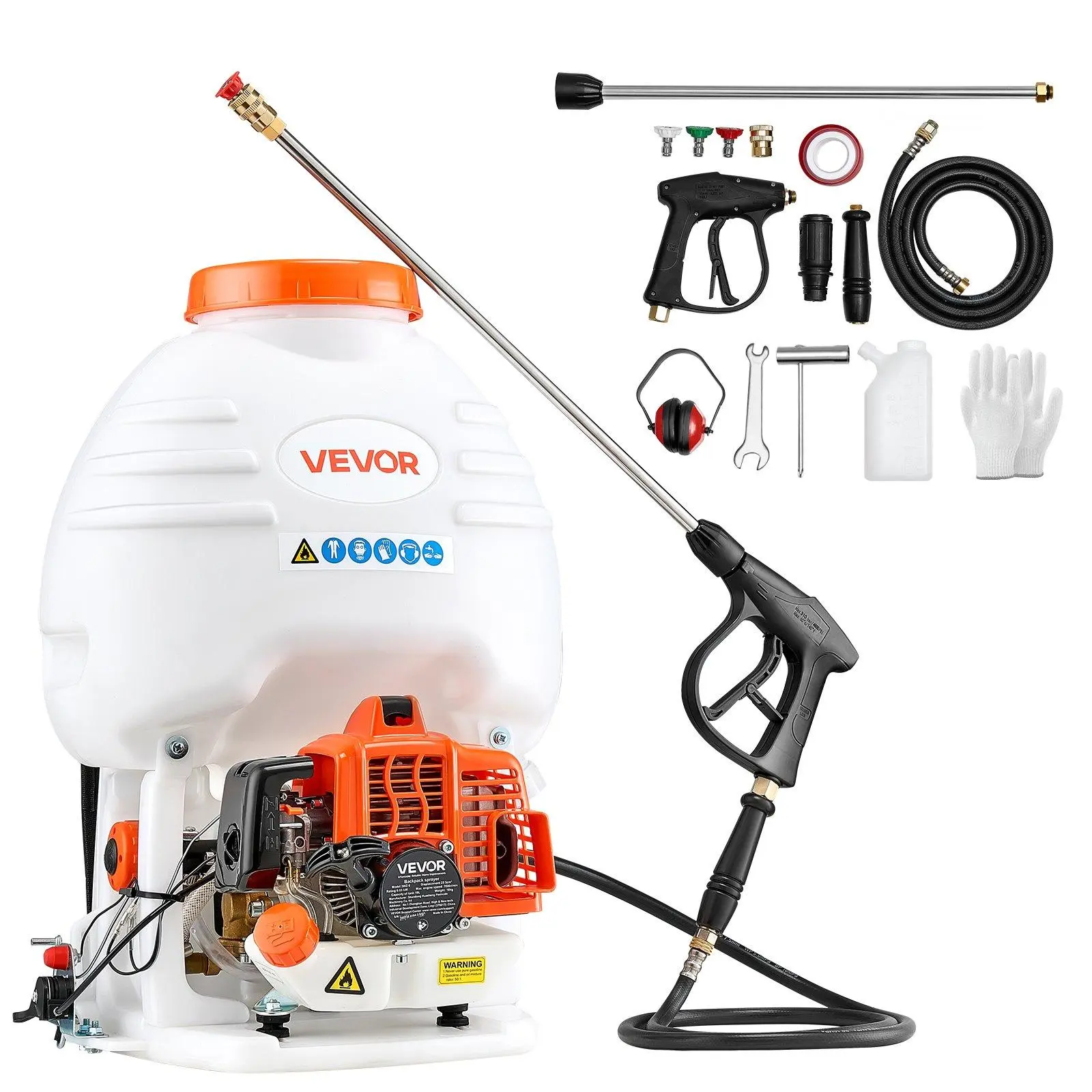 【summerfinds】VEVOR Gas Powered Backpack Sprayer, 26.5CC 0.9HP Engine, Garden Sprayer with 5 Gallon Tank, Large Area Coverage, Lawn Spraying Machine with 24 in Wand & Nozzles for Efficient Gardening & Farming