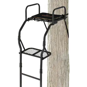 Big Game The Warrior Pro 1 Person Deer Hunting Ladder Climbing Tree Stand, Black