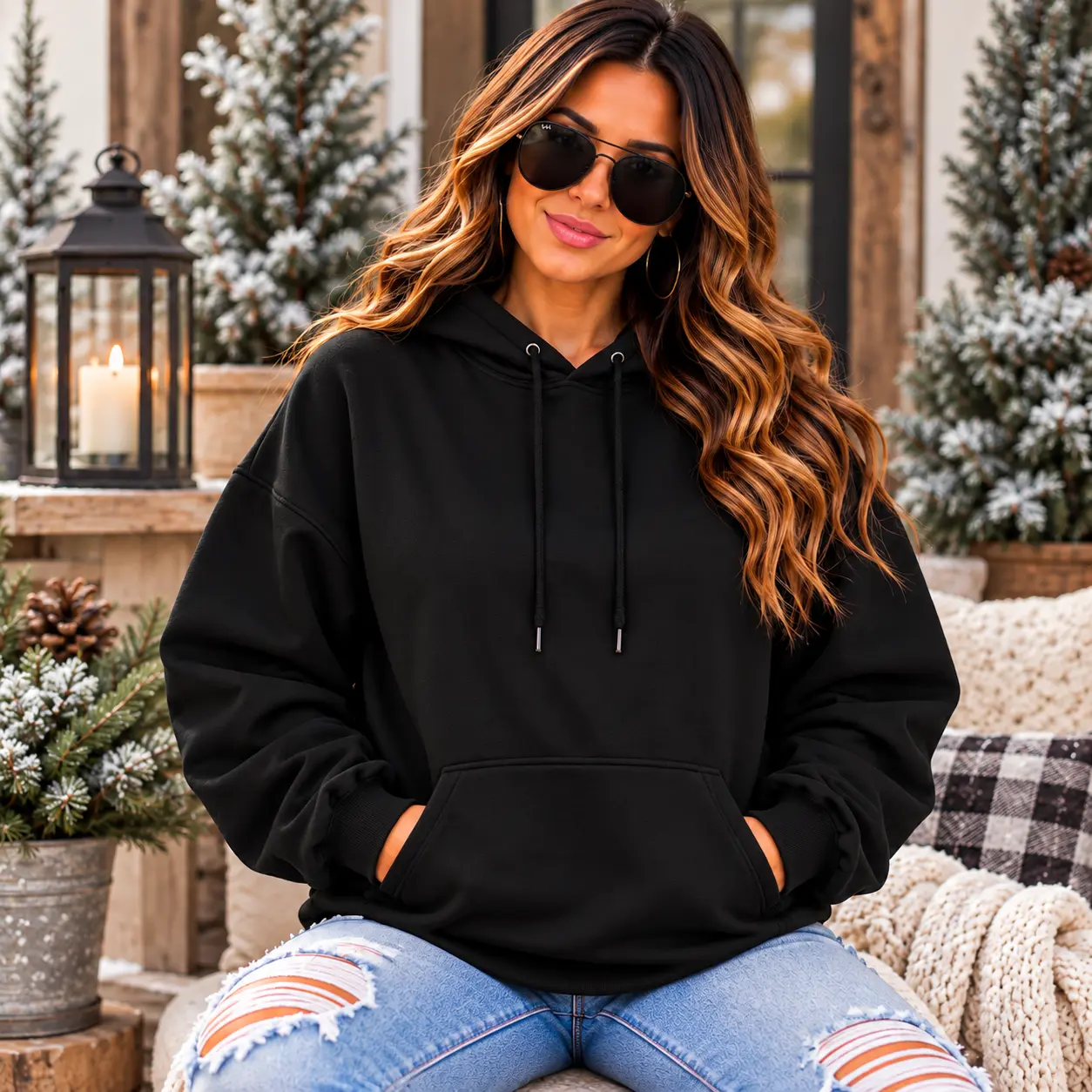 Women's Customizable Pullover Hoodie - Live Customization, Casual Style, Personalized Look, Part of Women's Casual Hoodies & Sweatshirts Collection