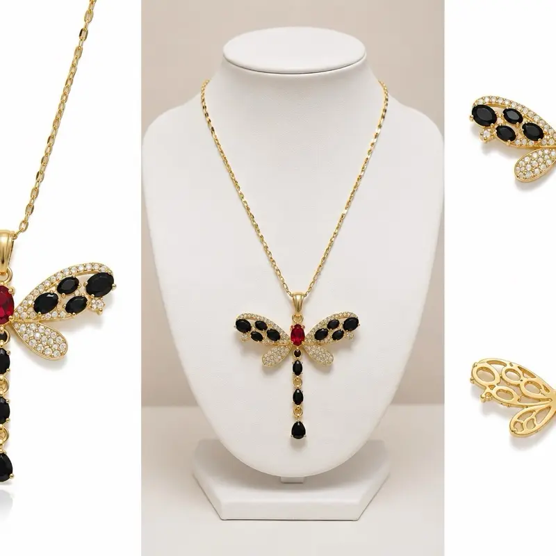 Female 1-Size Alloy Royal Dragonfly Pendant Choker Necklace