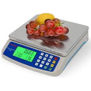 Large Digital Kitchen Scale 30KG Commercial Food Scale 66LB for Baking Bread Meat Stainless Steel Price Computing  LCD Display,Prep Counting Scale for Parts and Coins Adapter Included