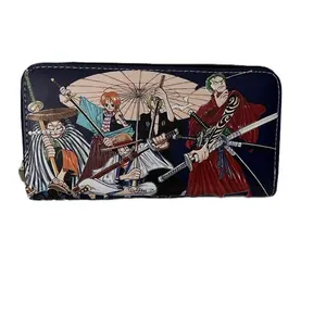 Anime Inspired PU Leather Zipper Wallet - Character Designs with Unique Patterns