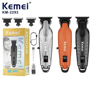Kemei KM-2293 Metal Body Digital Electric Hair Clipper Cordless Rechargeable with Lithium-Ion Battery  High Power Motor Low Noise LED Display Barber Clippers