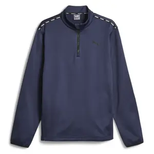 PUMA Mens Fit Pwrfleece Quarter Zip Training Athletic Outerwear Casual - Blue