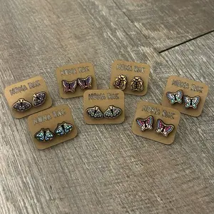 Cute Butterfly Stud Earrings – Nature Inspired Wooden Earrings