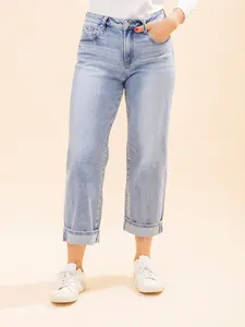 Risen Mid Rise Ankle Boyfriend Turn Up Cuffed Jeans | 0-3X