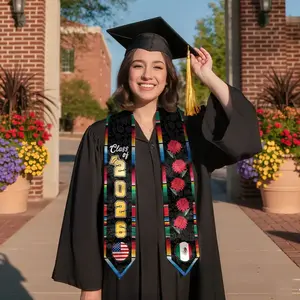 Puerto Rican Graduation Stole 2026, Puerto Rico USA Flag V Shape Sash, Hispanic Pride Graduation Scarf, Senior Grad Ceremony Accessory