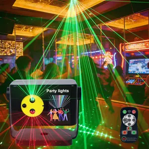 Newly upgraded R10 mini multifunctional voice controlled laser light, LED rainbow laser light, flashing stage light, outdoor light, KTV laser light, atmosphere light, trampoline, festival gathering star light