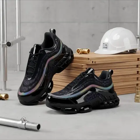 Lightweight Steel Toe Safety Shoes For Men Women, Breathable Indestructible Work Sneakers Outdoor Protective Footwear
