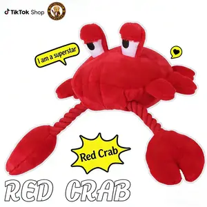 Squeaky Crab Dog Toy – Interactive Tug of War Toy for Medium & Large Dogs