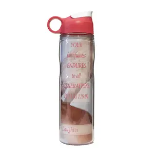 Your Faithfulness Endures For All Generations Water Bottle from Lively Bottle, reusable, dishwasher-safe, drinkware including easy-open lid, 19 oz 2-walled durable Tritan plastic, BPA-free, leak-proof, made in the USA