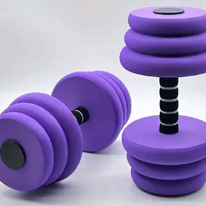 Aquatic Fitness Foam Dumbbells (Set of 2), Purple Pool Weights for Water Exercise