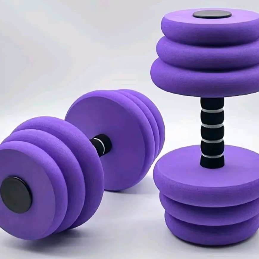 Aquatic Fitness Foam Dumbbells (Set of 2), Purple Pool Weights for Water Exercise