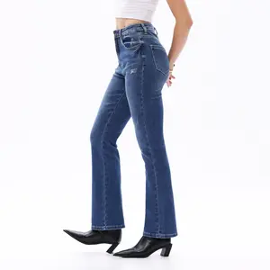 ONESO Classic Straight Leg Jeans Everyday Casual Distressed Denim Vintage Wash​