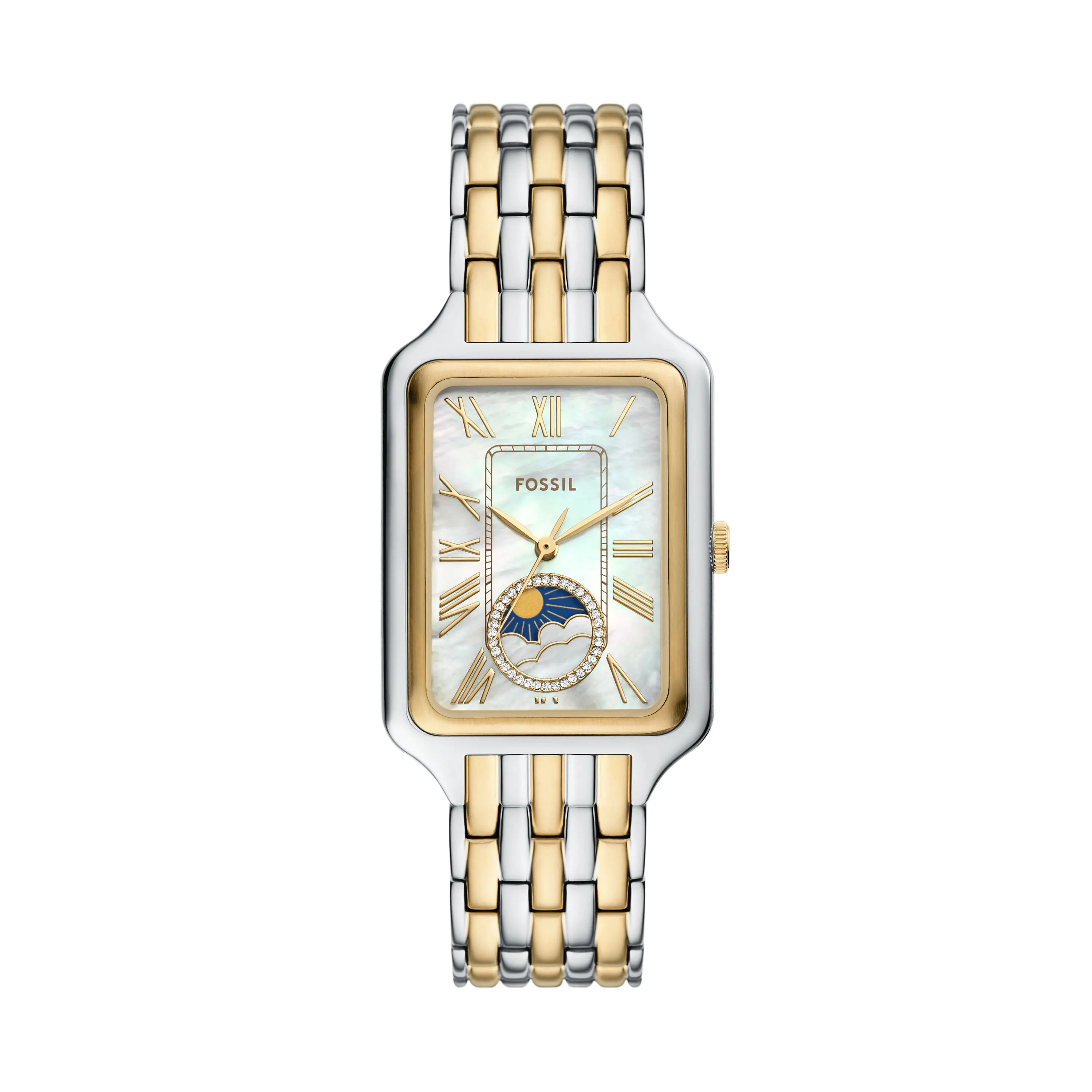 Fossil Women's Raquel 29mm Sun Moon Multifunction, Stainless Steel Watch Fossil Women's Raquel 29mm Sun Moon Multifunction, Stainless Steel Watch